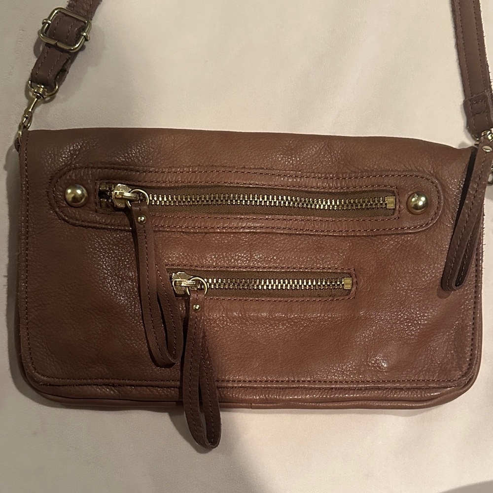 Linea Pelle Brown Leather Crossbody Bag - Picture 2 of 13